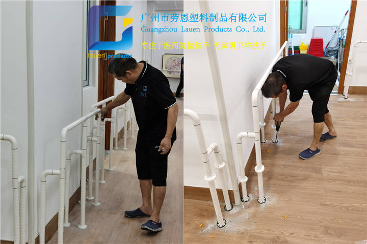 2021.6荔湾区彩虹街通道尼龙立柱扶手立柱项目安装 (12)